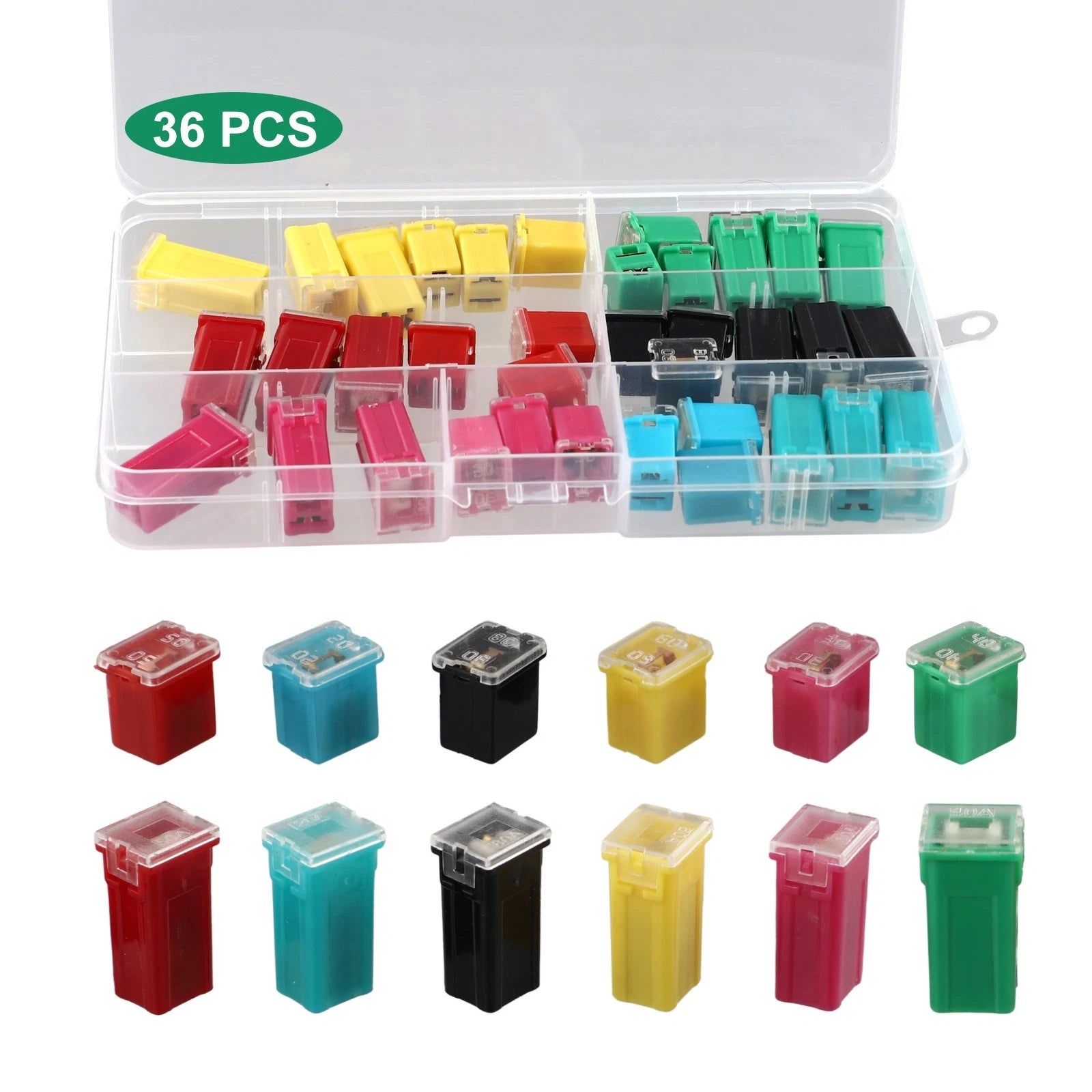 36pcs Car Fuse Assortment Kit for Universal Use (Fire Resistant)