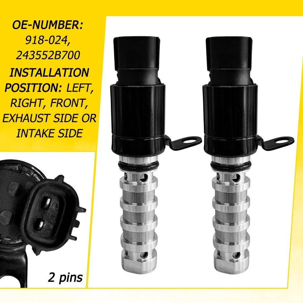 2X VVT Solenoid Intake Exhaust for Hyundai Accent (2012–2019) L4 1.6L