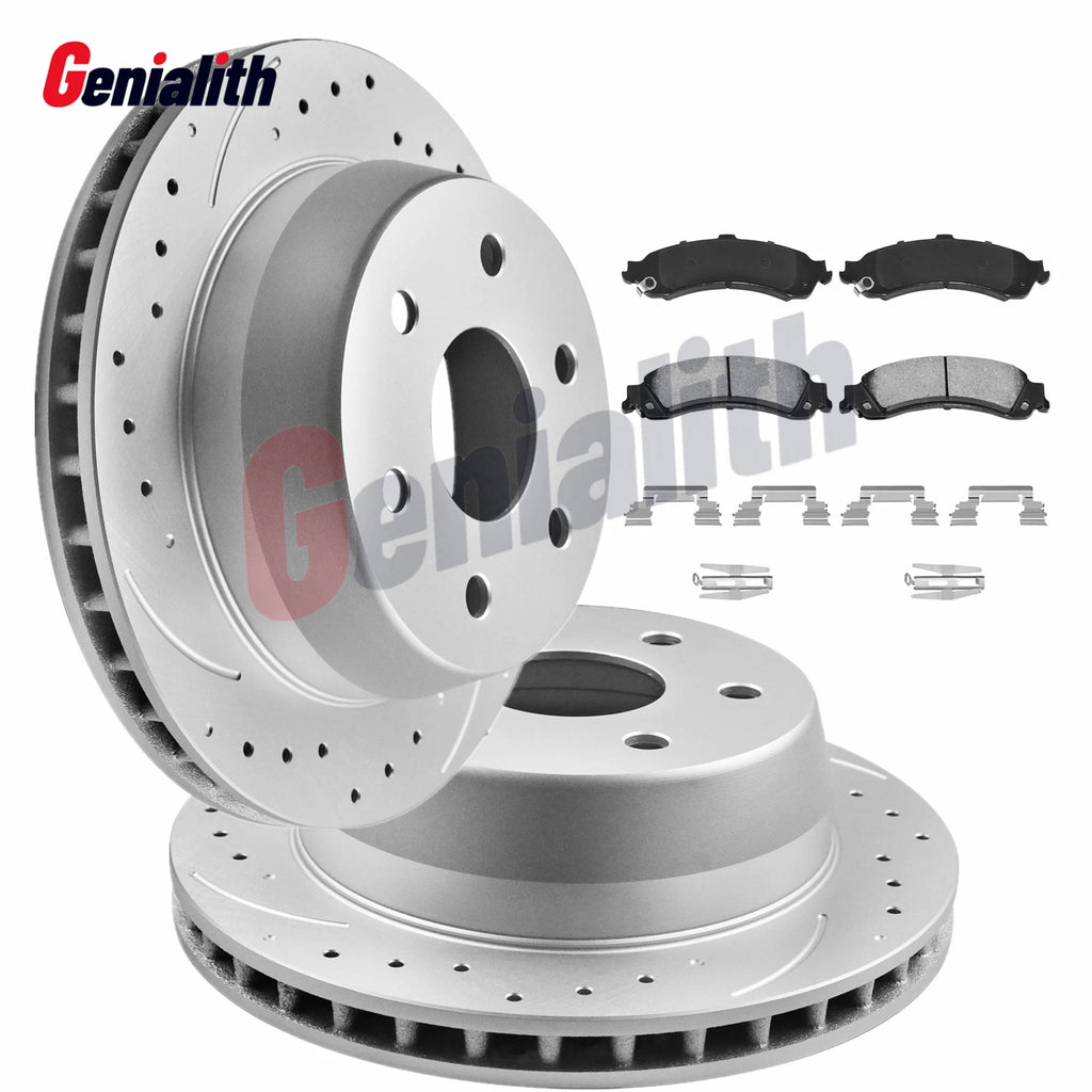 Rear Brake Rotors Pads Kit for Chevy Tahoe Silverado Avalanche Sierra 1500 (2007–2014)