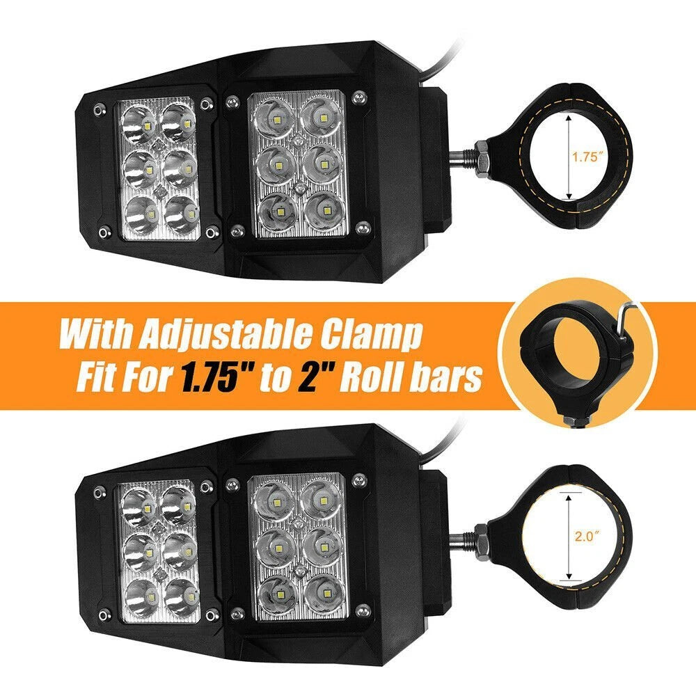 Rear View Side Mirrors with LED Lights for Polaris RZR