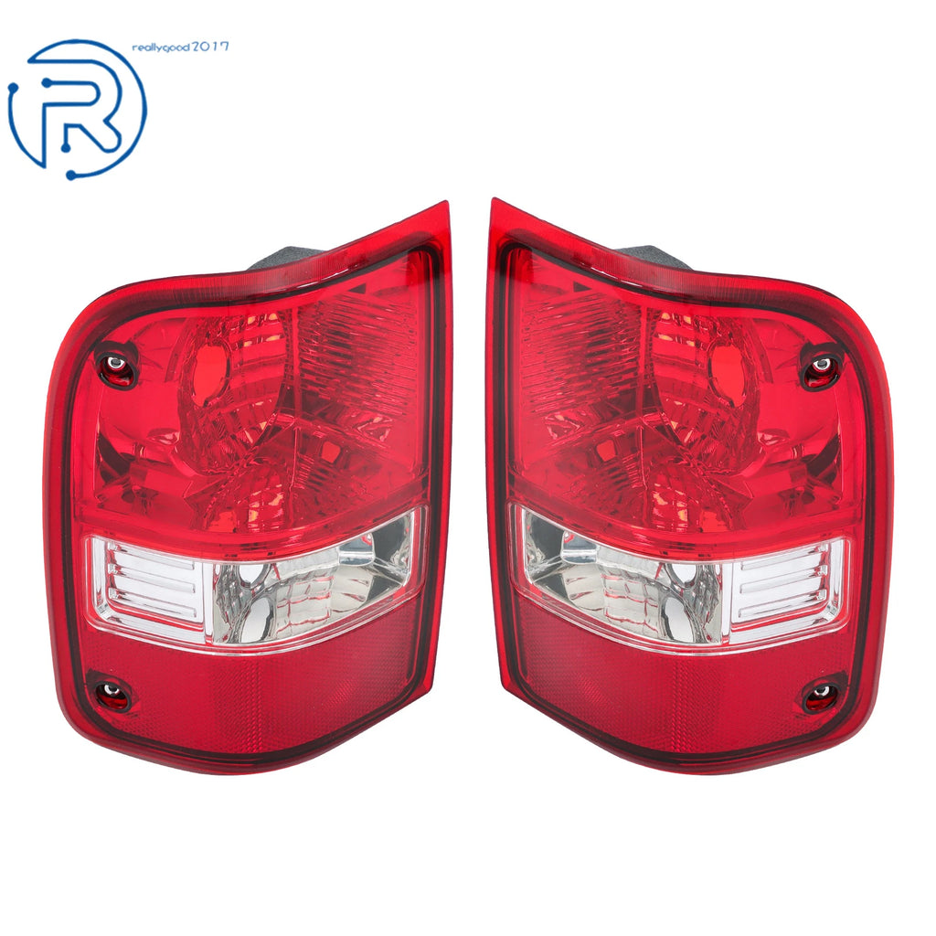Set of 2 Red Clear Tail Lights for Ford Ranger (2001-2011) Chrome