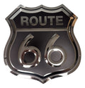 3D Route 66 Metal Sign Stainless Black for Universal Garage Decor (1990–2024)