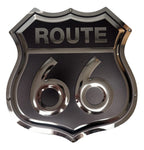 3D Route 66 Metal Sign Stainless Black for Universal Garage Decor (1990–2024)