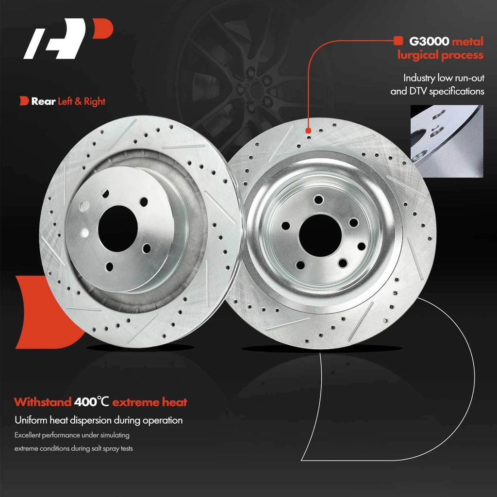 Set of 4 Drilled Brake Rotors for Infiniti G37 Q60 Nissan 350Z (2007–2015)