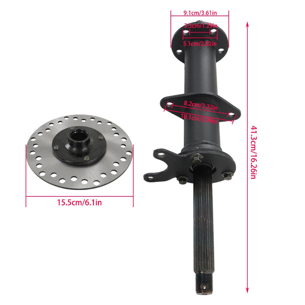 Rear Axle Kit with 3 Stud Hub for Go Kart Golf Cart ATV (Fits 5" Wheels)