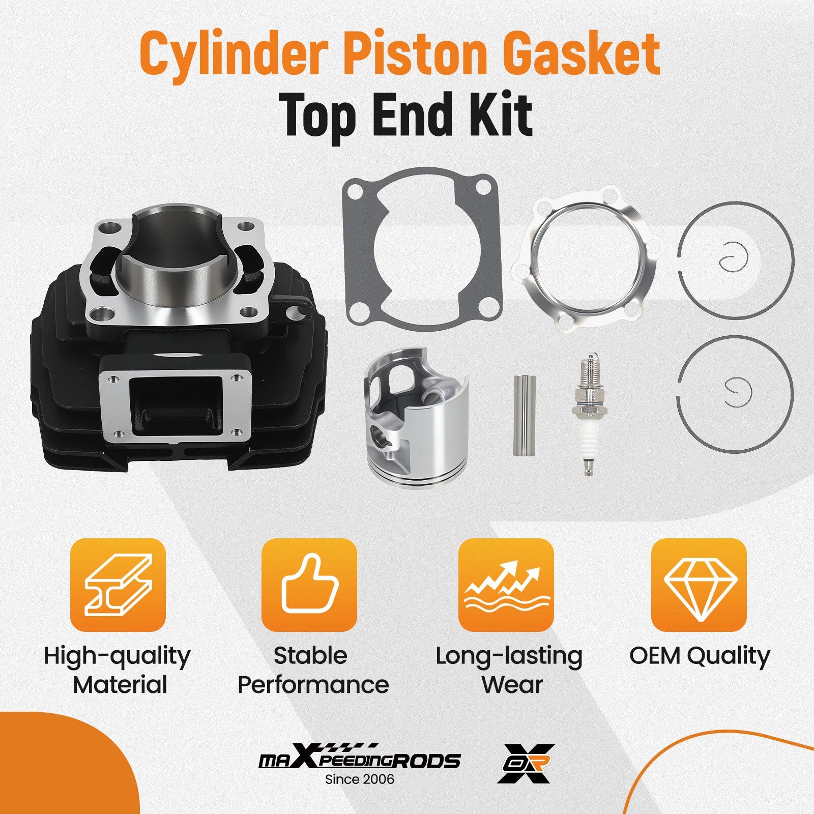 Piston Top End Rebuild Kit for Yamaha DT175 MX175 (1978–1981)