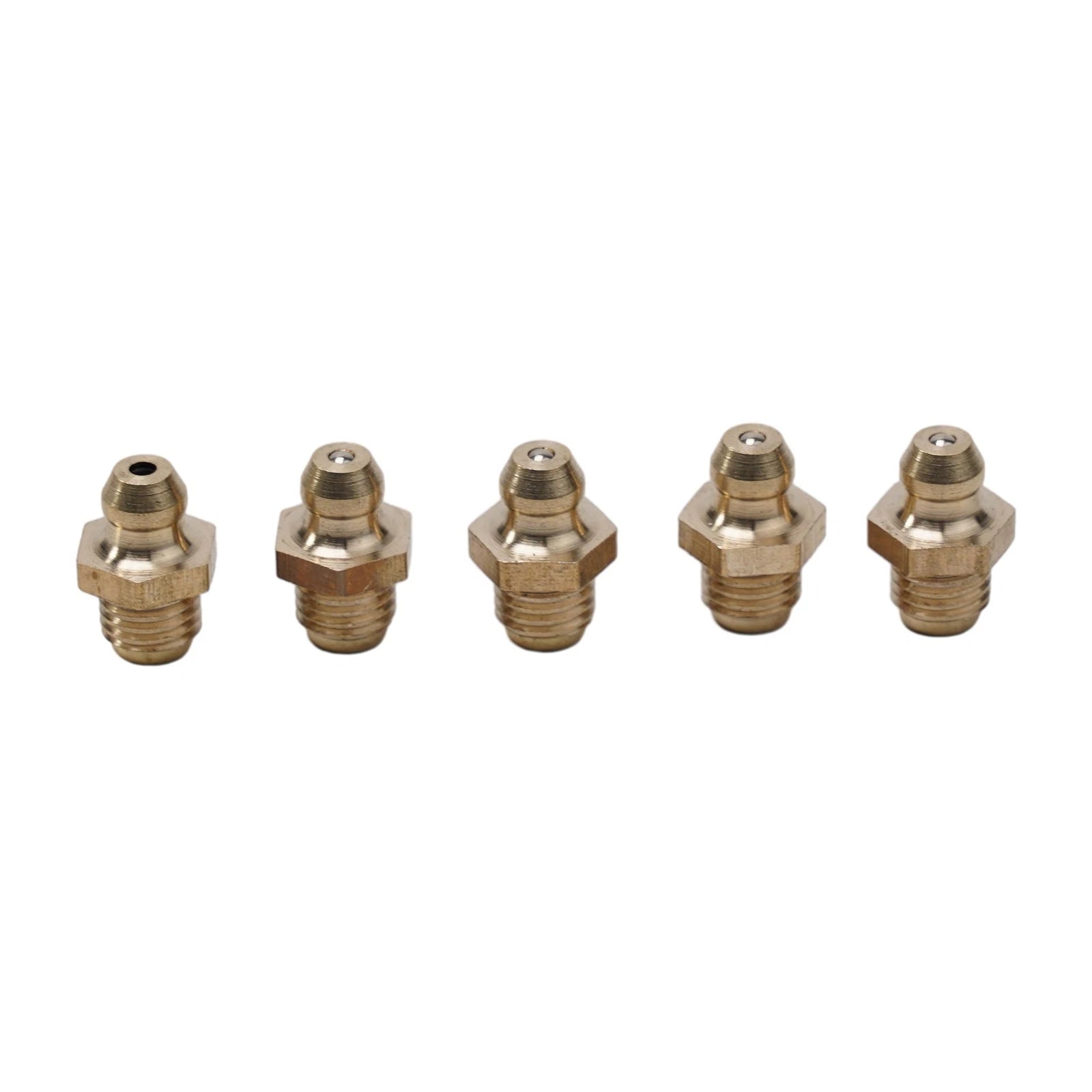 Set of 5 Brass Straight Grease Fittings M8 x 1mm Thread