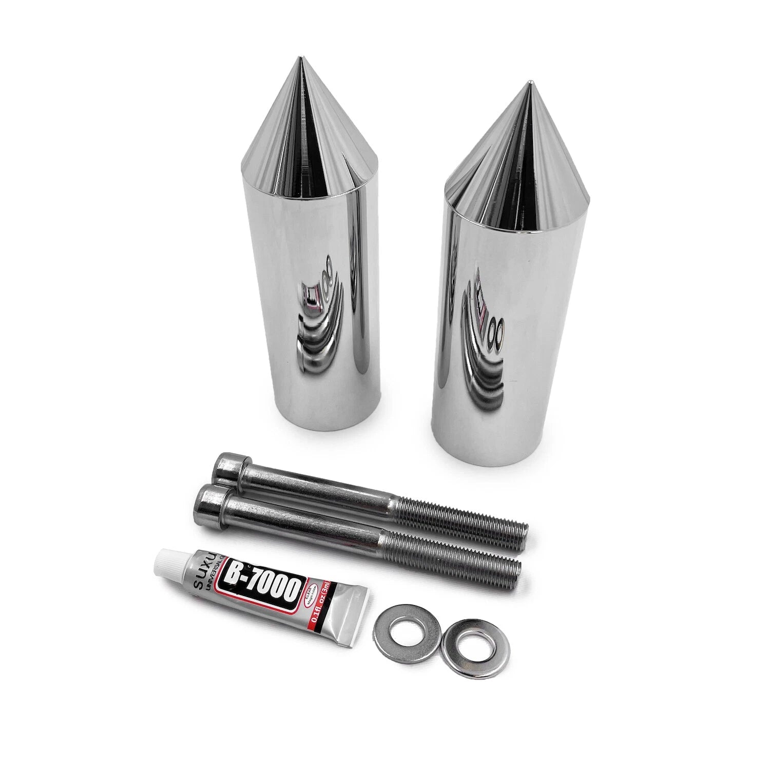 Chrome Extended Spike Frame Sliders for Honda CBR 600 F2 F3 (1991–1998)