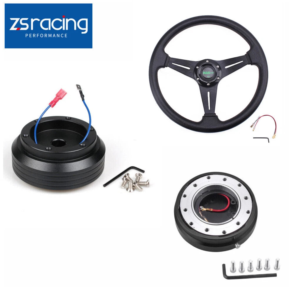 Steering Wheel for Honda Civic (1996–2000) - Black with Quick Release & Hub Adapter