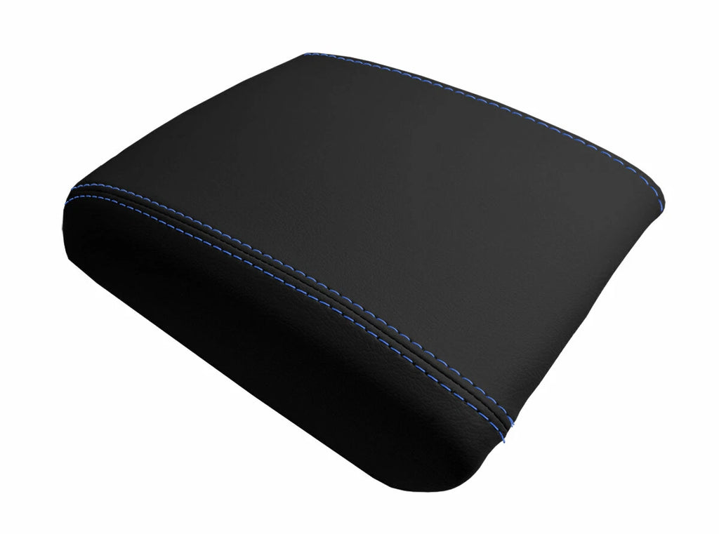 Leather Console Lid Armrest Cover for Land Rover Evoque (2012–2017) Blue Stitch