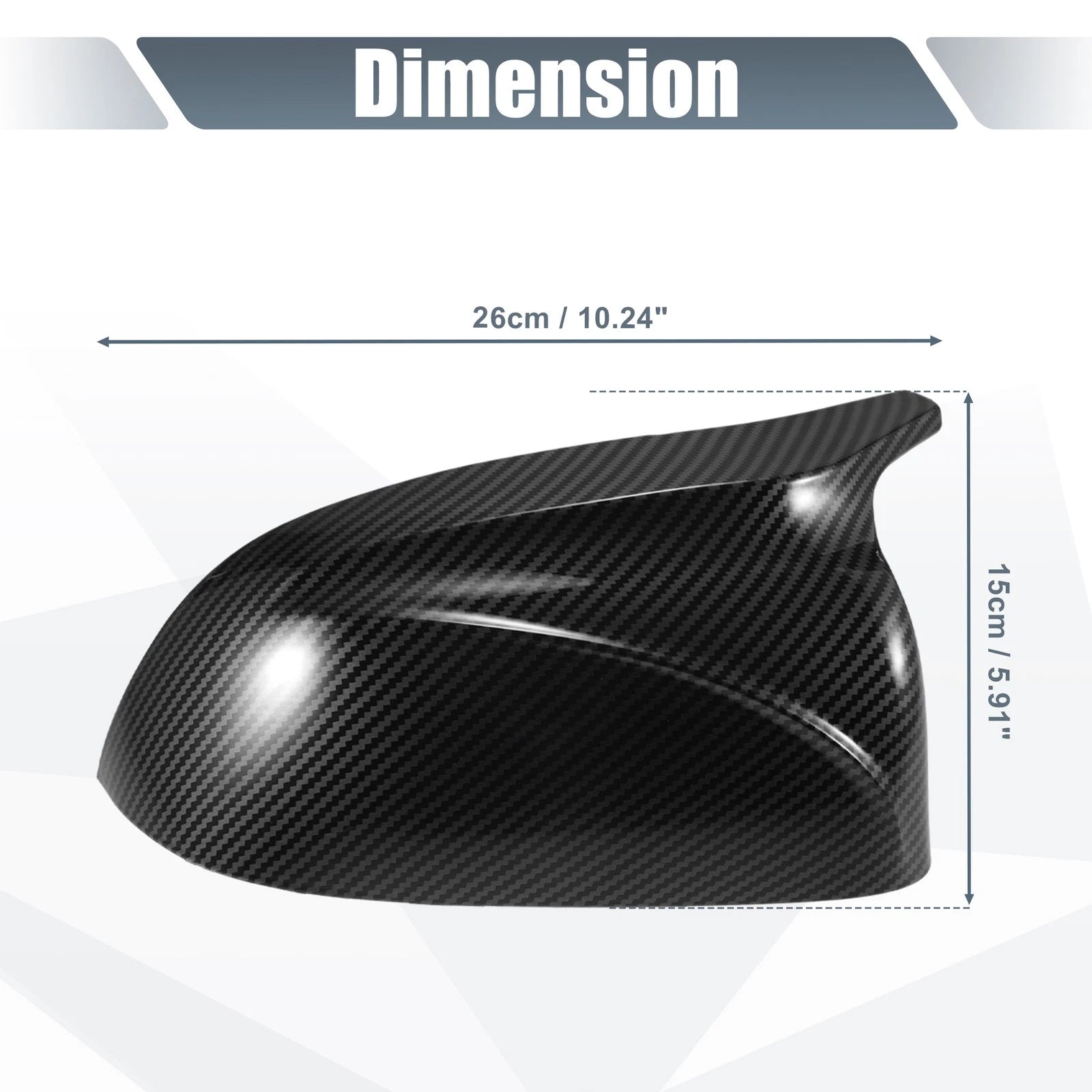 Pair Rearview Mirror Cover Caps for BMW X3 X4 X5 X6 (2011–2023) Black Carbon Fiber