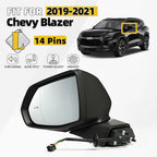 Left Side Mirror for Chevy Blazer (2019–2021) w/ BSD, Memory, Turn Signal, 14 Pins