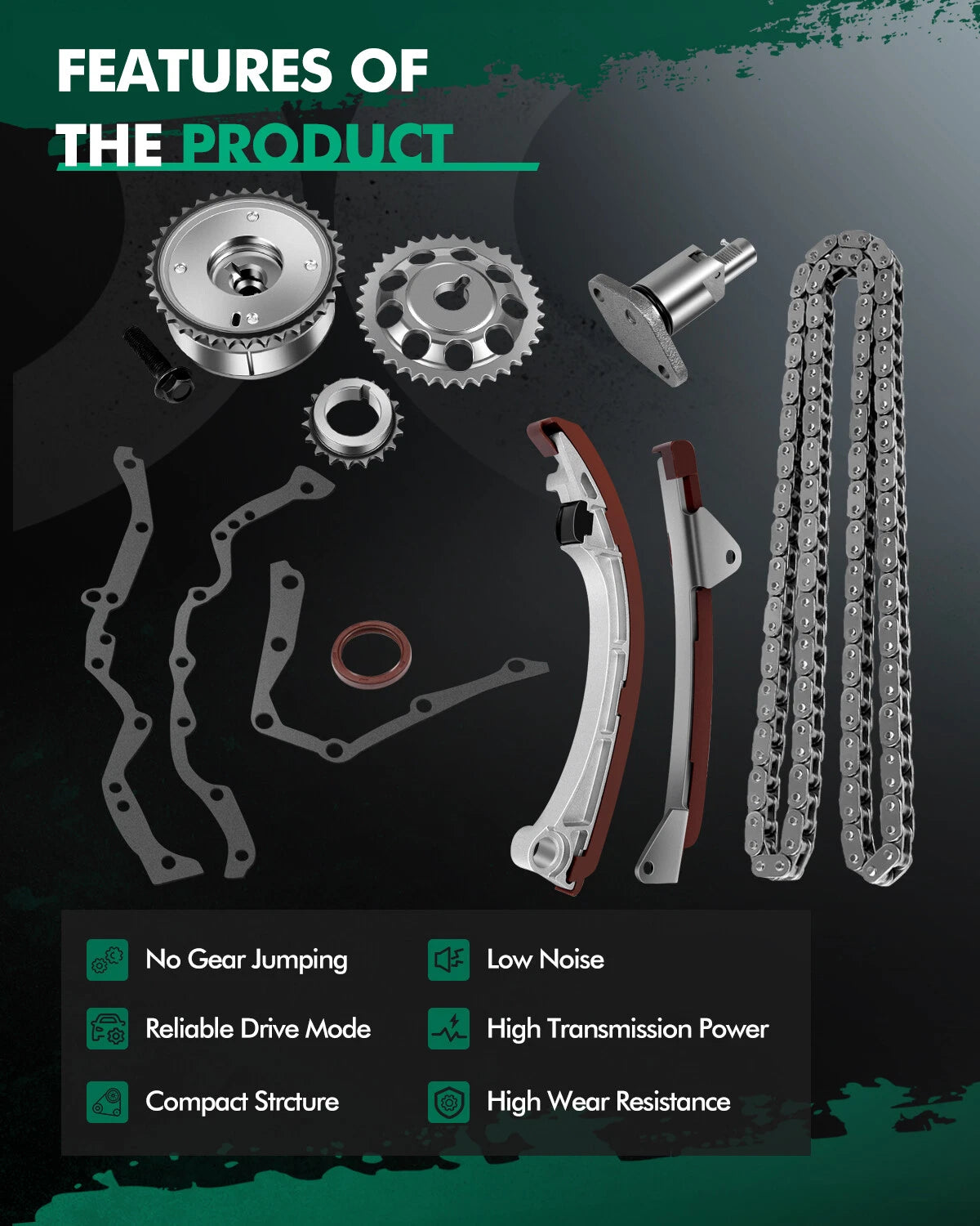 Timing Chain Kit for Toyota Corolla/Celica/Matrix/Pontiac Vibe 1.8L (2000–2008)