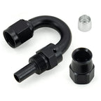 2x Black AN4 4AN PTFE Hose End Fitting Adapter for 180° Swivel (2010–2024)