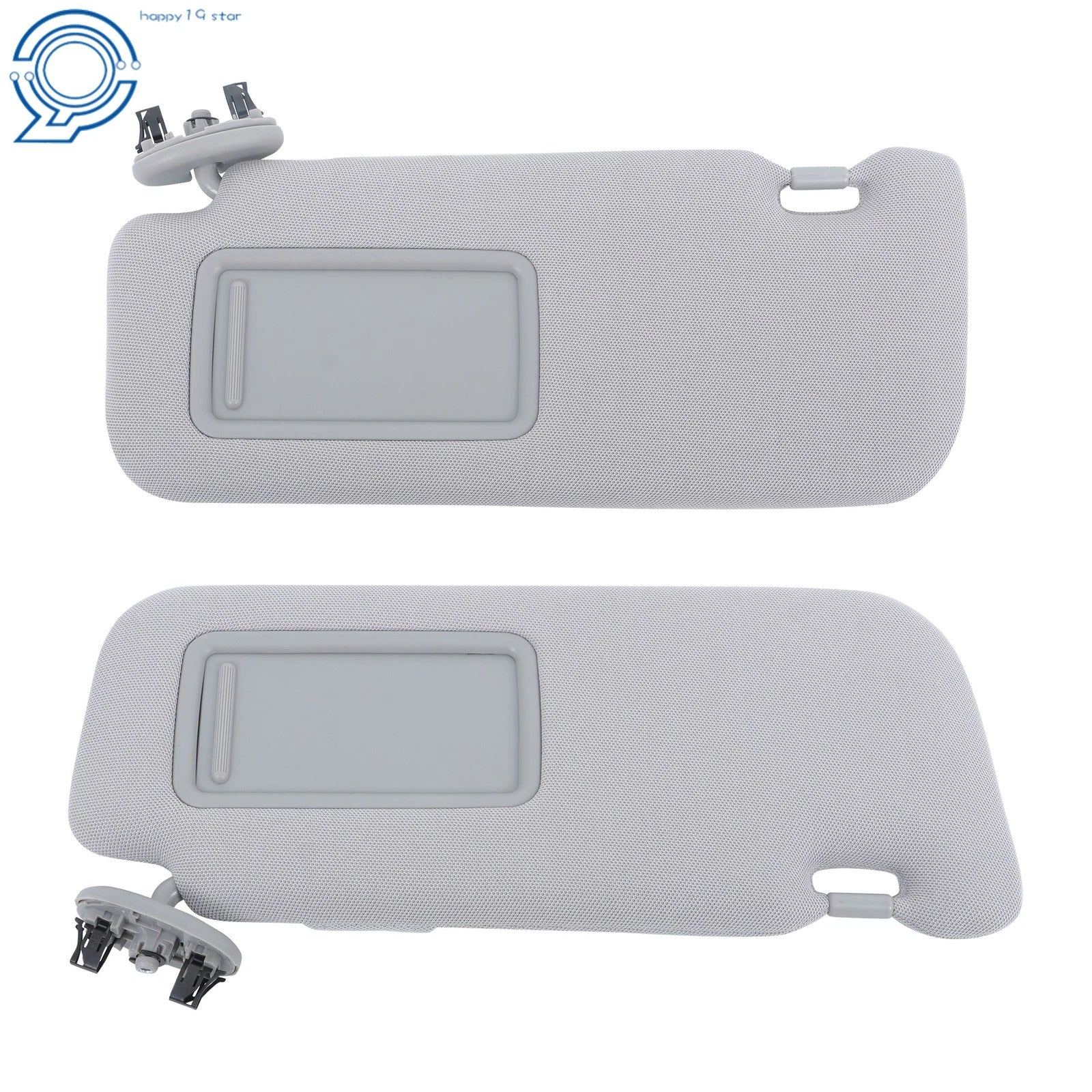 Set of 2 Sun Visors for Toyota Corolla (2009–2013) Gray with Mirror