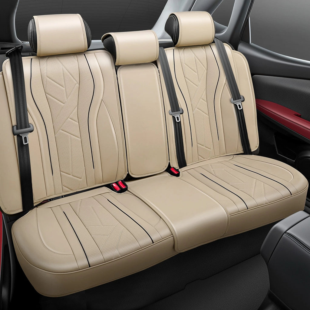 Set of 4 CAAP Driven Universal Touring Series Seat Covers for Car Beige/Black