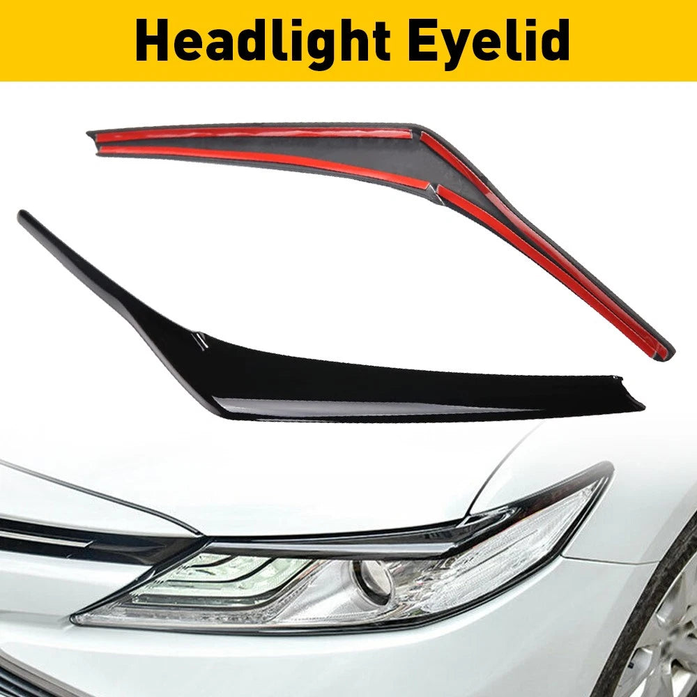 Glossy Black Headlight Eyelid Covers for Toyota Camry (2018–2023)