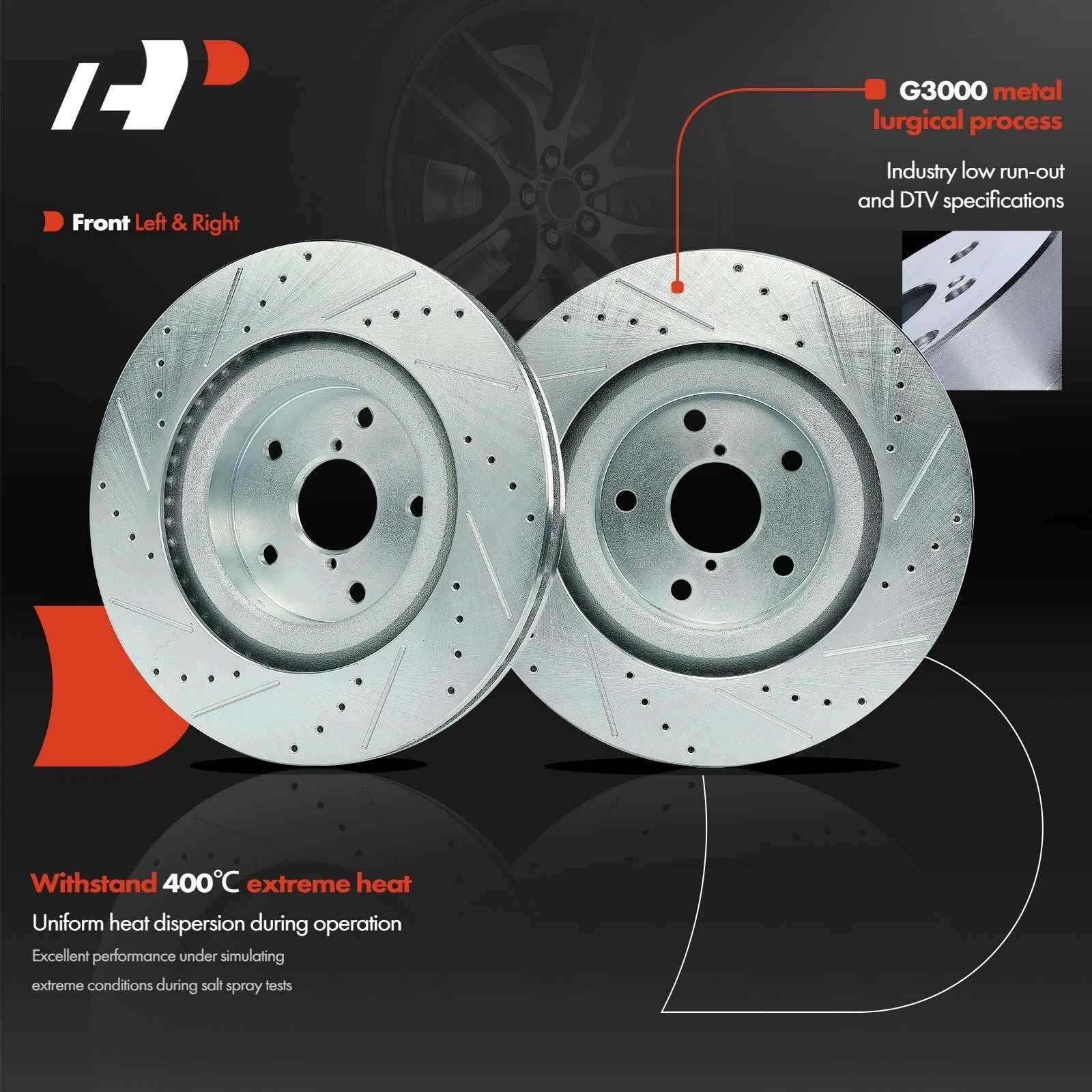 Front Drilled Brake Rotors & Ceramic Pads for Subaru Forester (2019–2021)