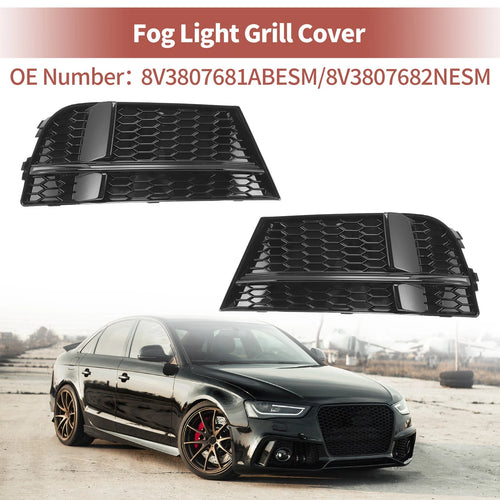 1 Pair Front Fog Light Grill for Audi A3 (2013–2020) No. 8V3807681ABESM/8V3807682NESM