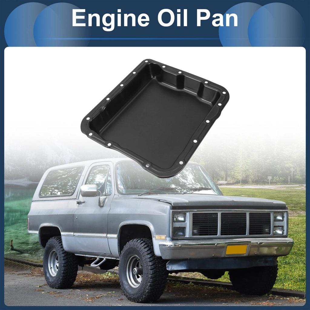 1 Pcs Engine Oil Pan No.8663948 for GMC C2500 (1994–1998) Iron Black