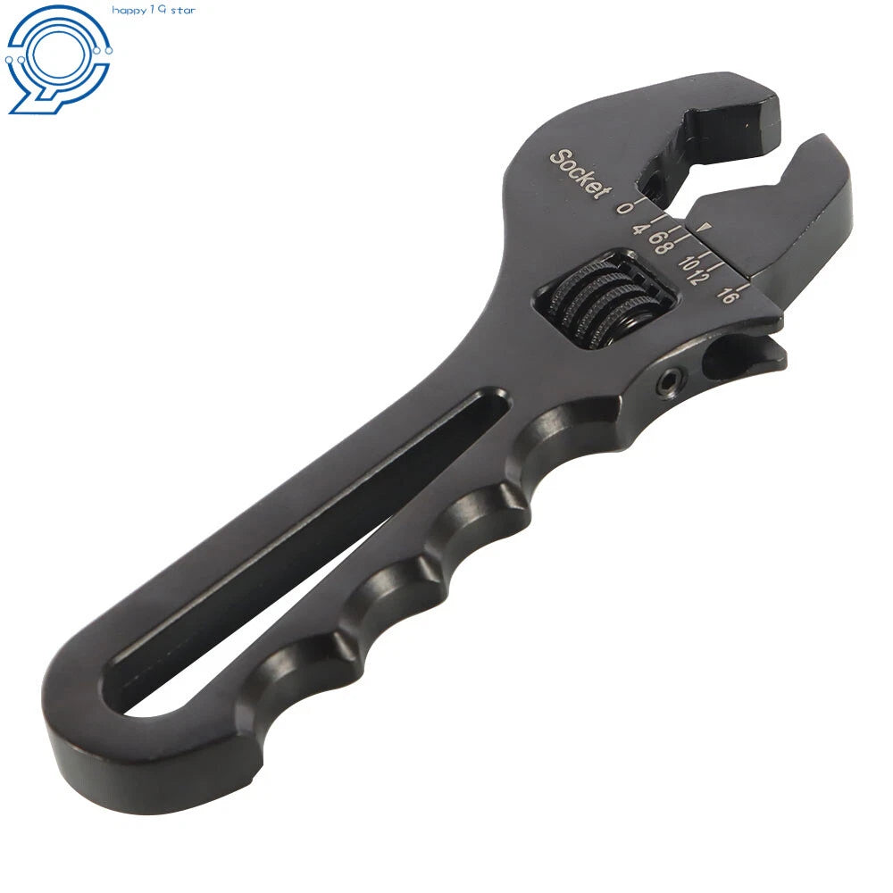 Adjustable Wrench Tool for Hose End Fitting (Black Aluminum)