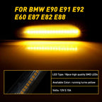 Smoked LED Sequential Side Marker Lights for BMW E60 E61 E82 E88 E90 E91 E92 E93