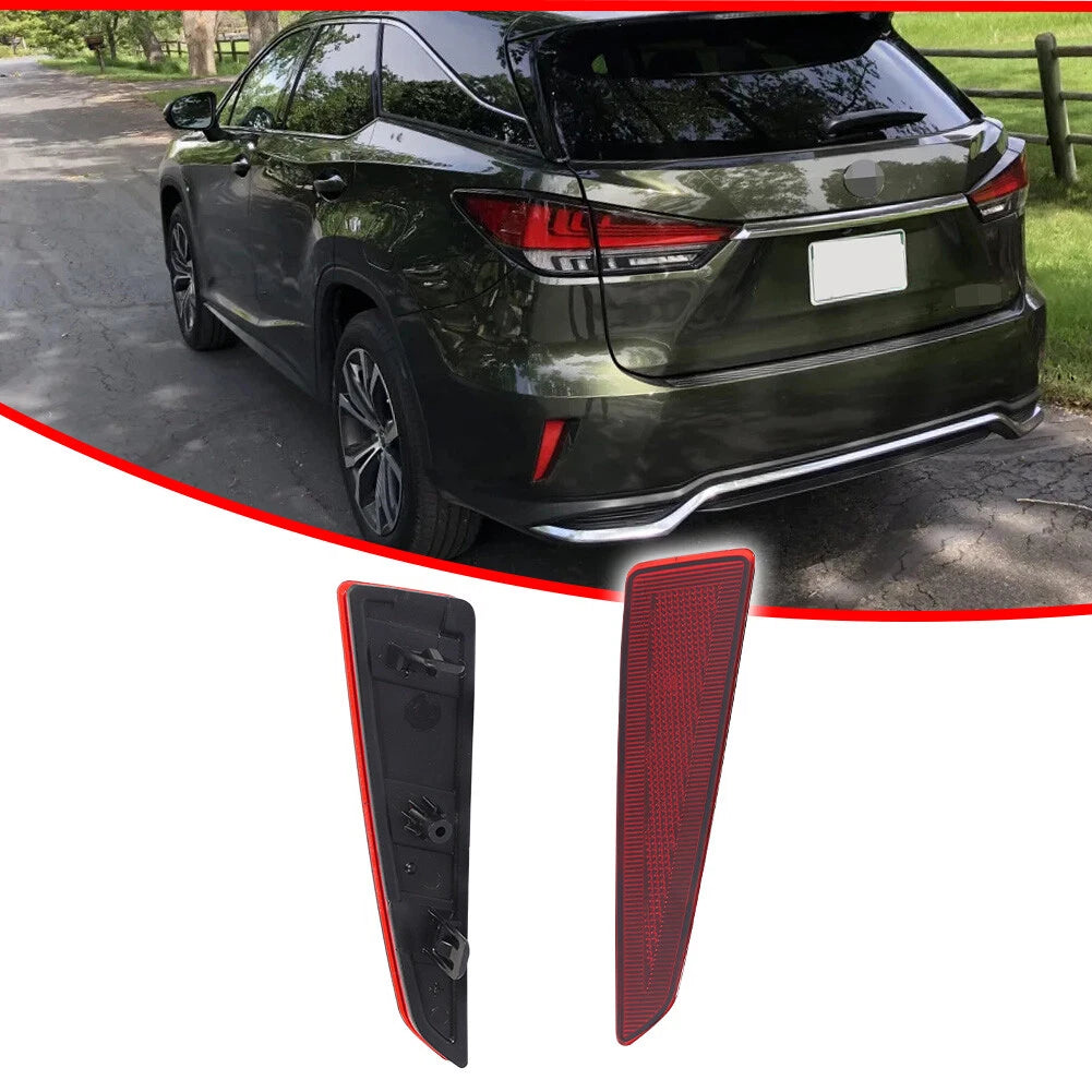 2X Red Lens Rear Bumper Reflector Lights for Lexus RX350 RX450h (2016–2020)