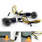 Universal Black Mini Bullet Turn Signal Indicator Light Smoke T9
