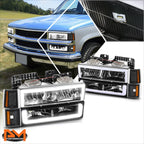 LED DRL Headlights for GMC C/K Pickup Suburban Yukon (1994–2000) Black/Amber