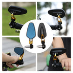 Bar End Rearview Mirrors for Road Bike Cruisers Touring Scooter Motorcycle (7/8")