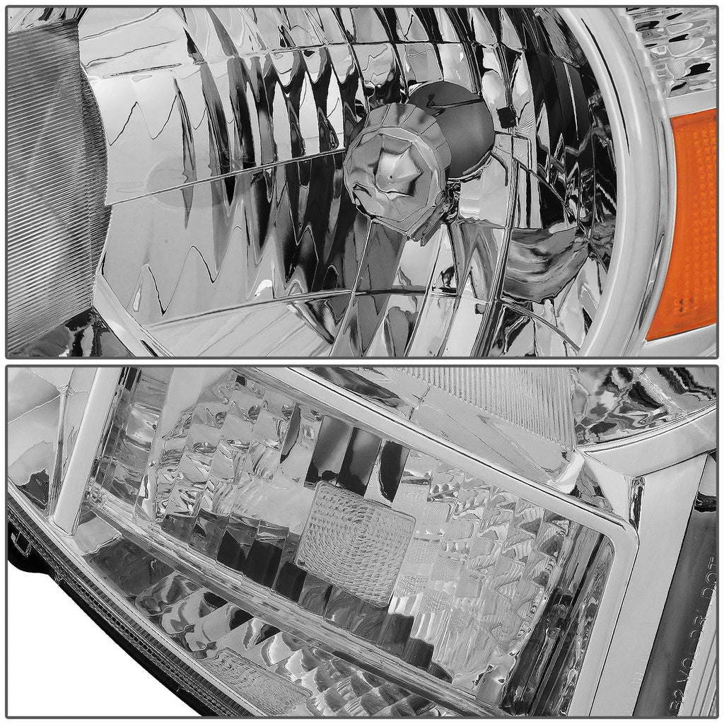 Pair of Chrome Housing Amber Corner Headlights for Toyota Tacoma (2005–2011)