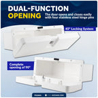 Lockable Boat Glove Box with 2 Keys, UV-Resistant White Plastic