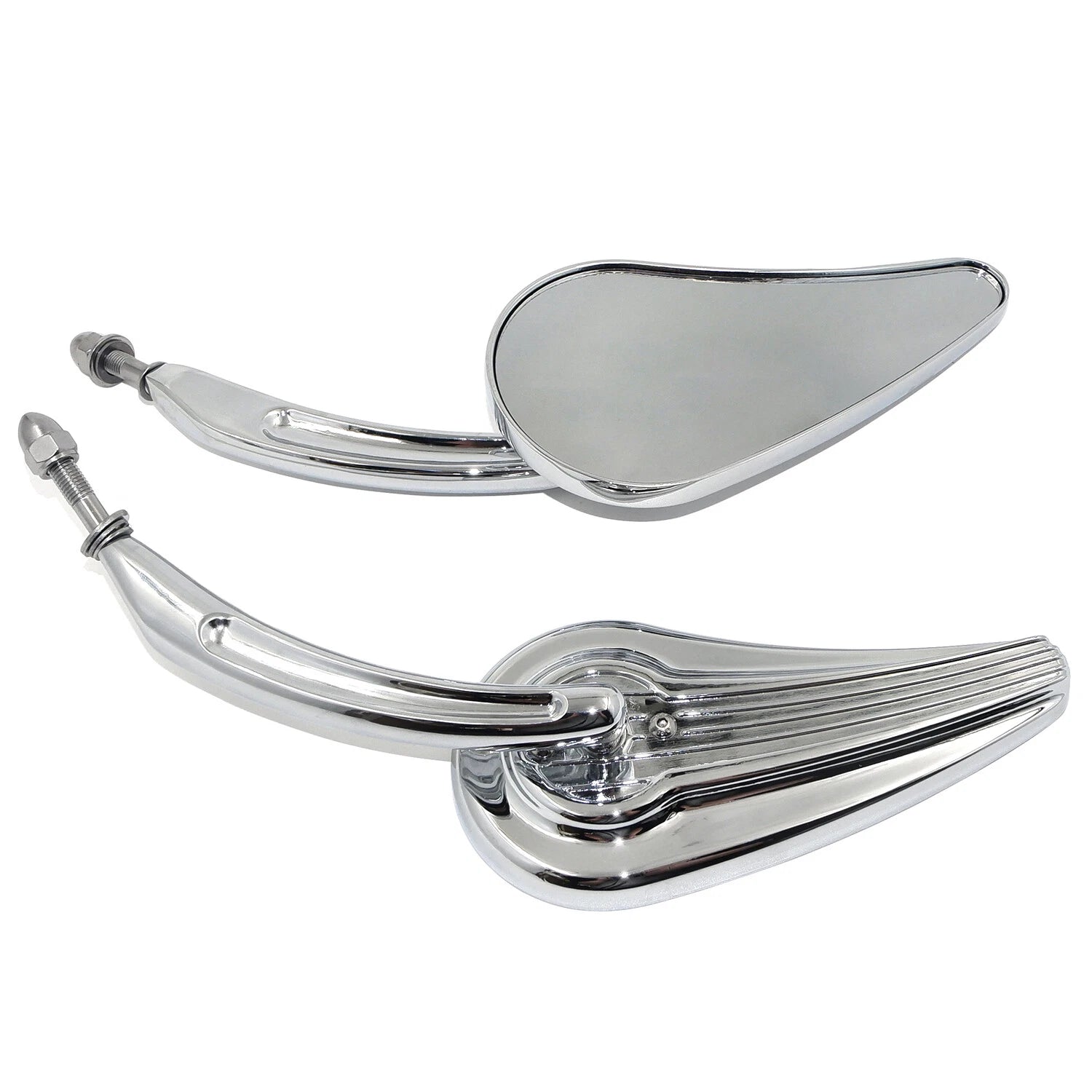 Custom Tailfin Mirrors for Harley CVO Road King, Softail, Street Glide, Fat Bob (2010–2023)