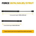 2pc Gas Strut for Pickup Truck Camper Shell Window (Fits Various Models)
