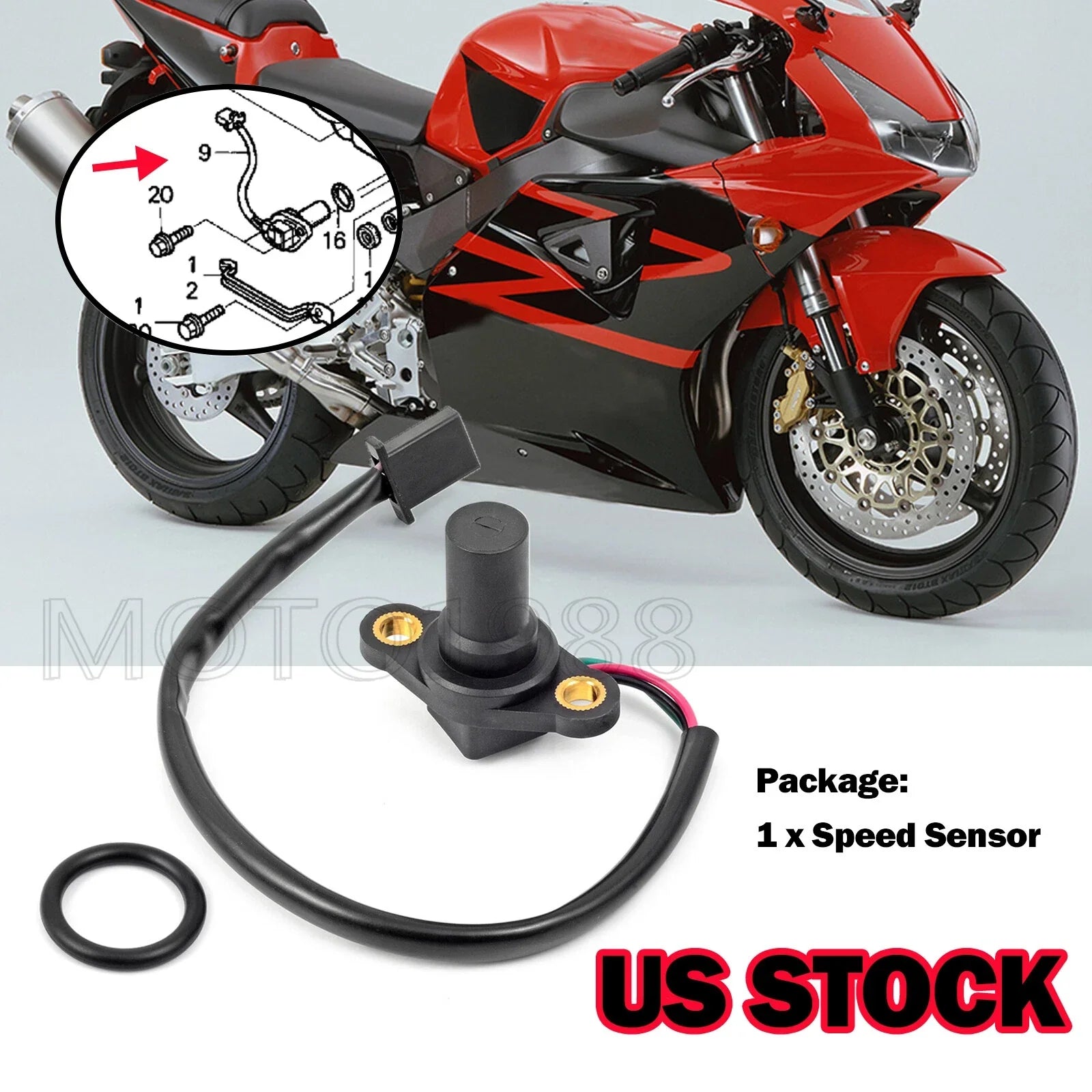 Speedometer Speed Sensor for Honda CBR900RR CBR929RR (2000–2001)