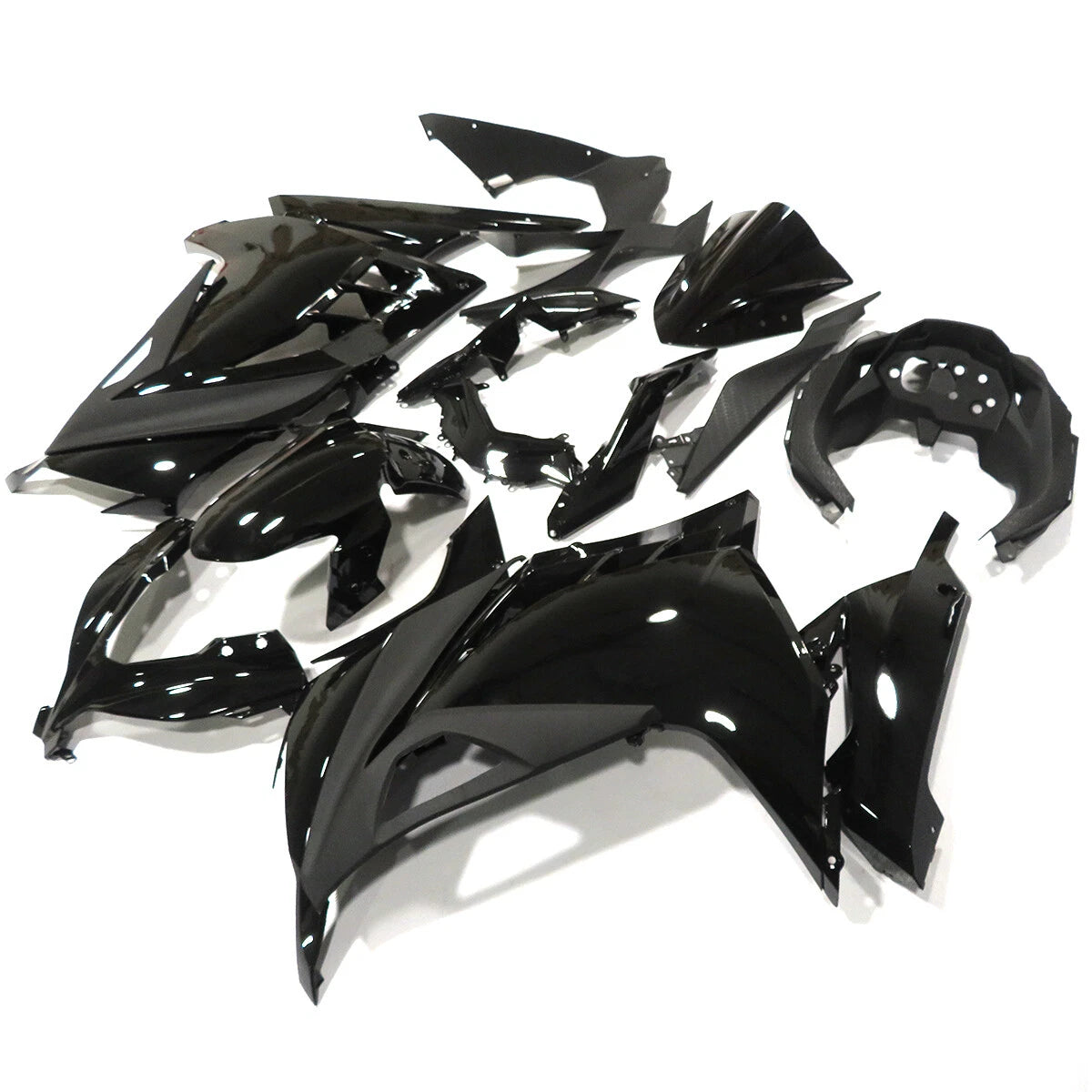 Glossy Black Fairing Kit for Kawasaki Ninja 300 (2013–2017)