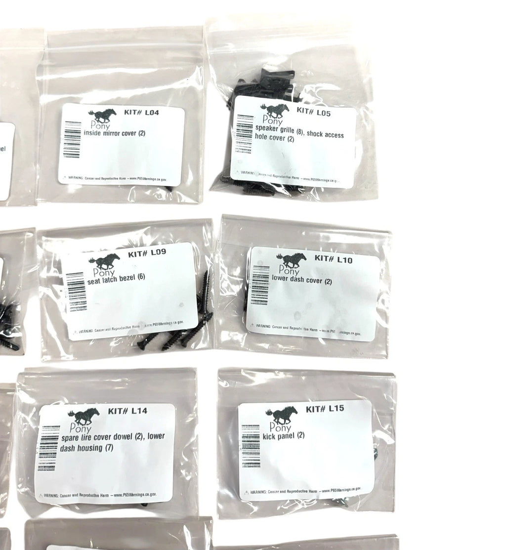 Interior Screw Hardware Kit for 1979–1986 Ford Mustang Hatchback