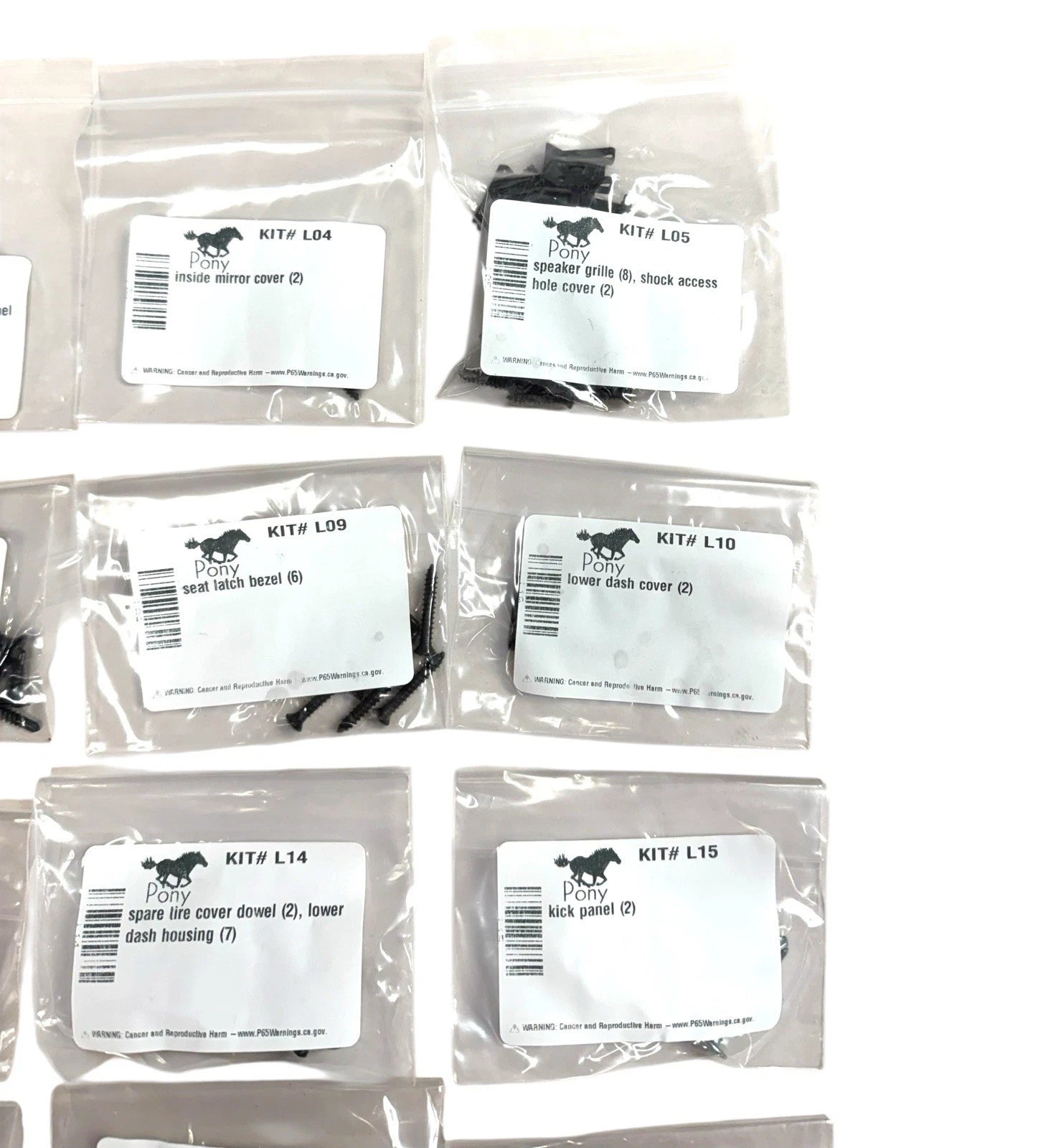 Interior Screw Hardware Kit for 1979–1986 Ford Mustang Hatchback