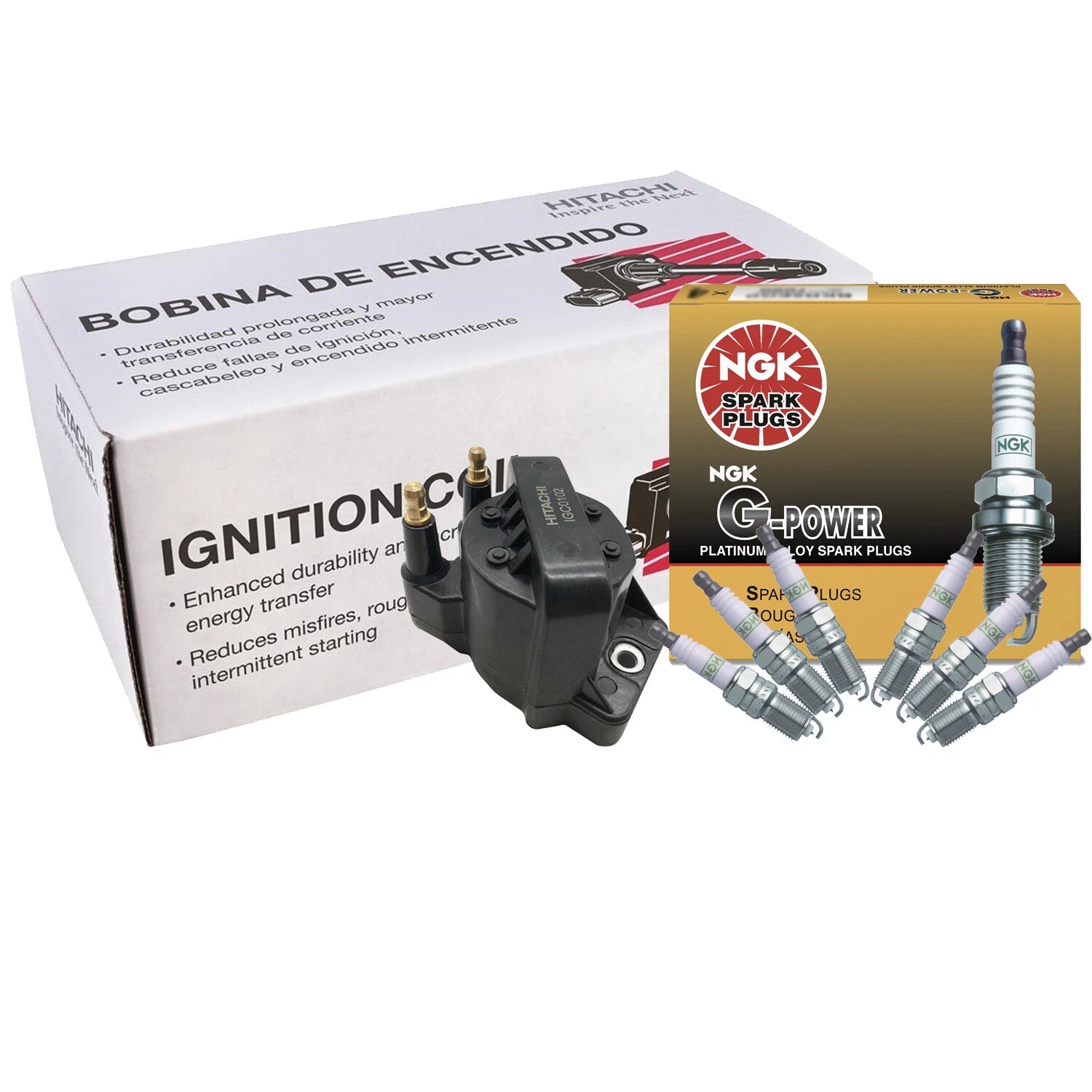 Set of 6 Hitachi Ignition Coils & NGK G-Power Spark Plugs for Chevrolet Pontiac Buick