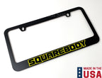 Matte Black Premium License Plate Frame with Yellow Outline for Squarebody (1973–1987)