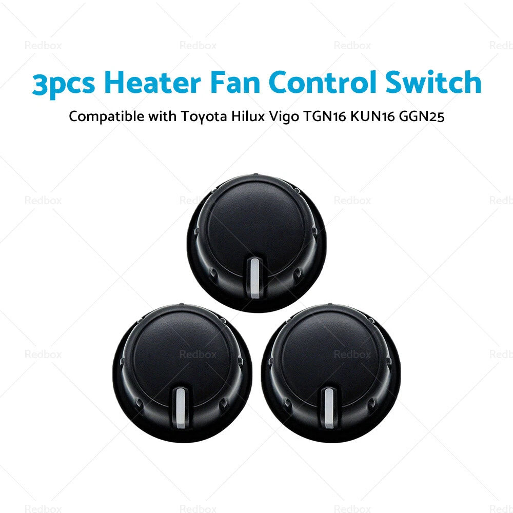 3pcs Heater Fan Control Switch Knob for Toyota Hilux Vigo (TGN16 KUN16)