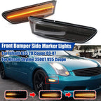 Dynamic LED Smoke Front Bumper Side Marker Light for Infiniti G35 (2003–2007)