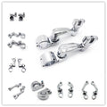 Chrome 1.25" Crash Bar Mounting Foot Peg Clamps for Yamaha Kawasaki