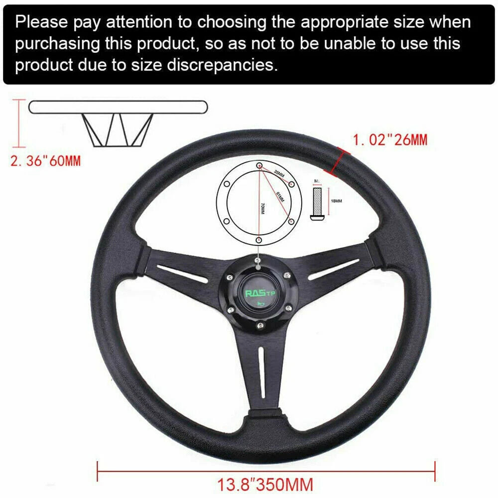 14" Racing Steering Wheel with Hub Adapter for Ford Mustang (1984–2004)