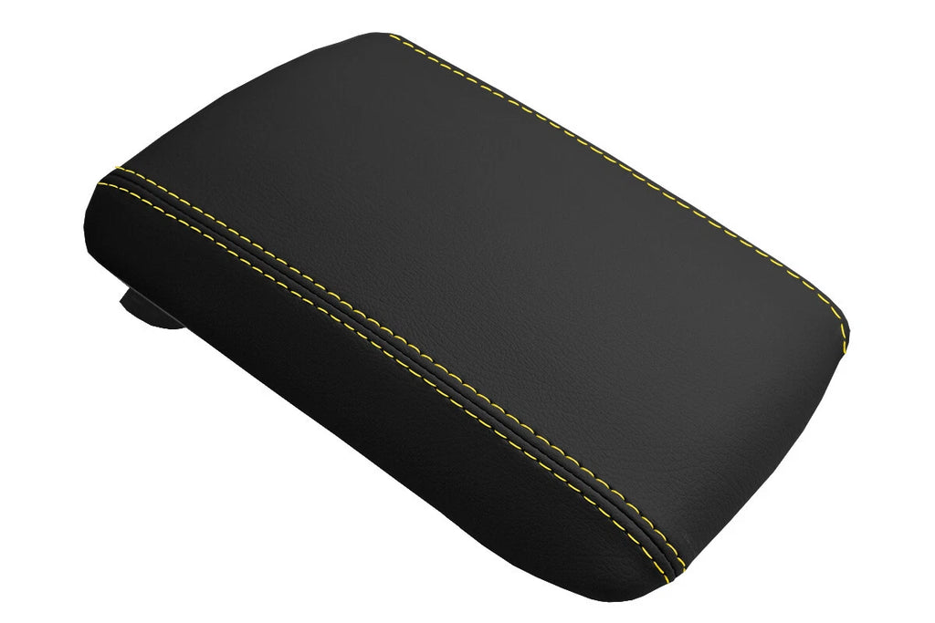 Leather Console Lid Armrest Cover for Mitsubishi Eclipse (1995–1999) Yellow Stitch