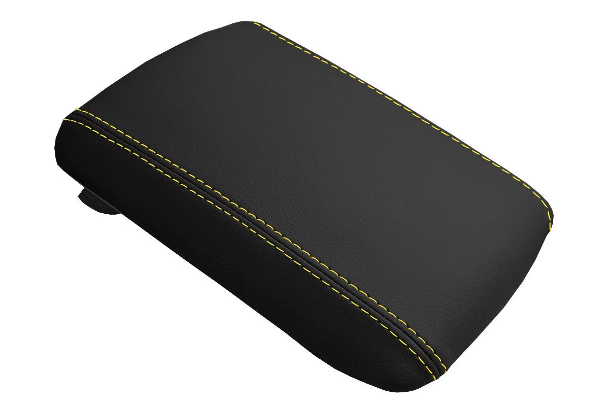 Leather Console Lid Armrest Cover for Mitsubishi Eclipse (1995–1999) Yellow Stitch