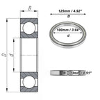 Deep Groove Ball Bearing 100x125x13mm for Scooter/Skateboard (P5)