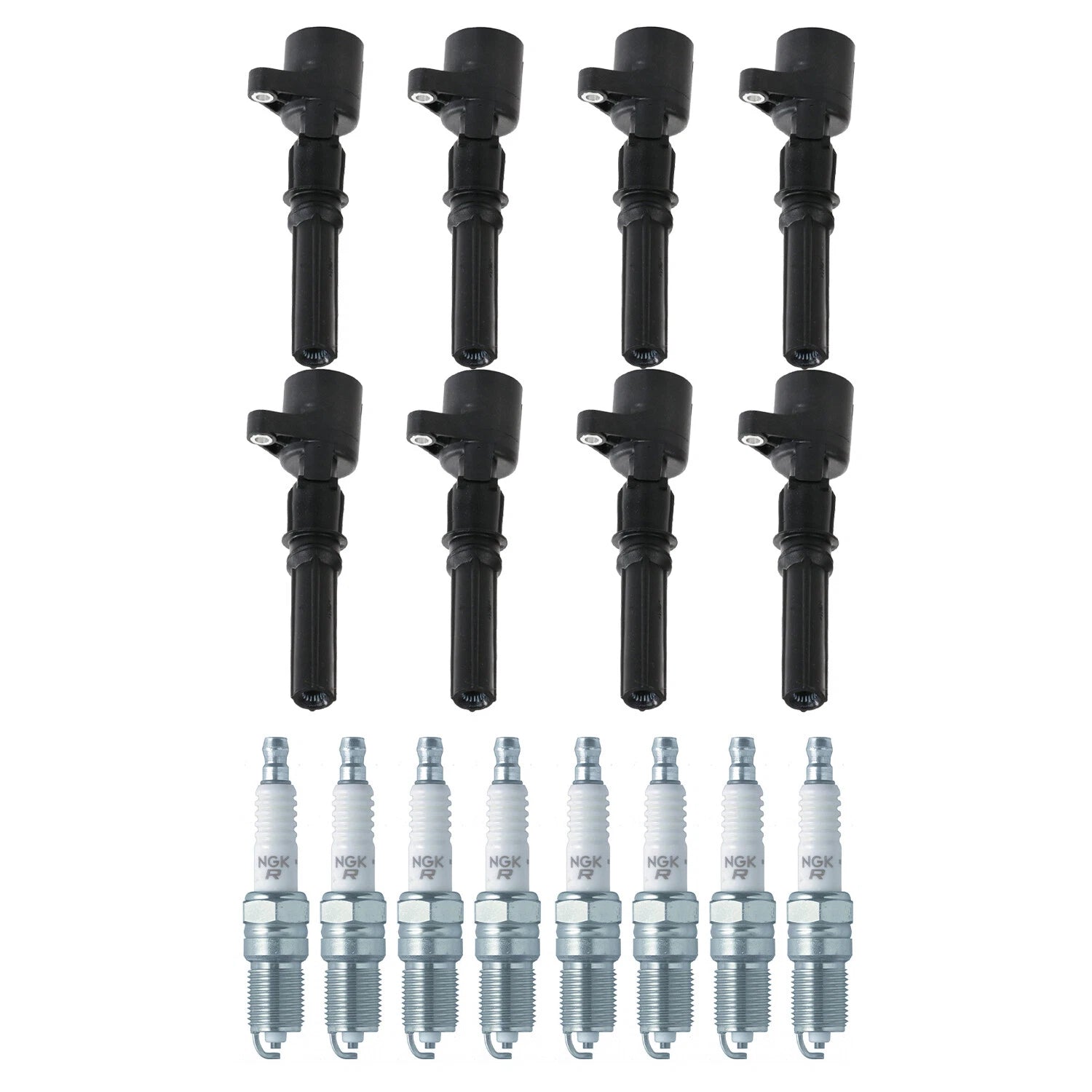 Set of 8 Ignition Coils & NGK V-Power Spark Plugs for Corvette E-150 Yukon V8