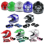 Youth Motocross ATV Helmet Set with Goggles & Gloves for Kids (DOT Approved)