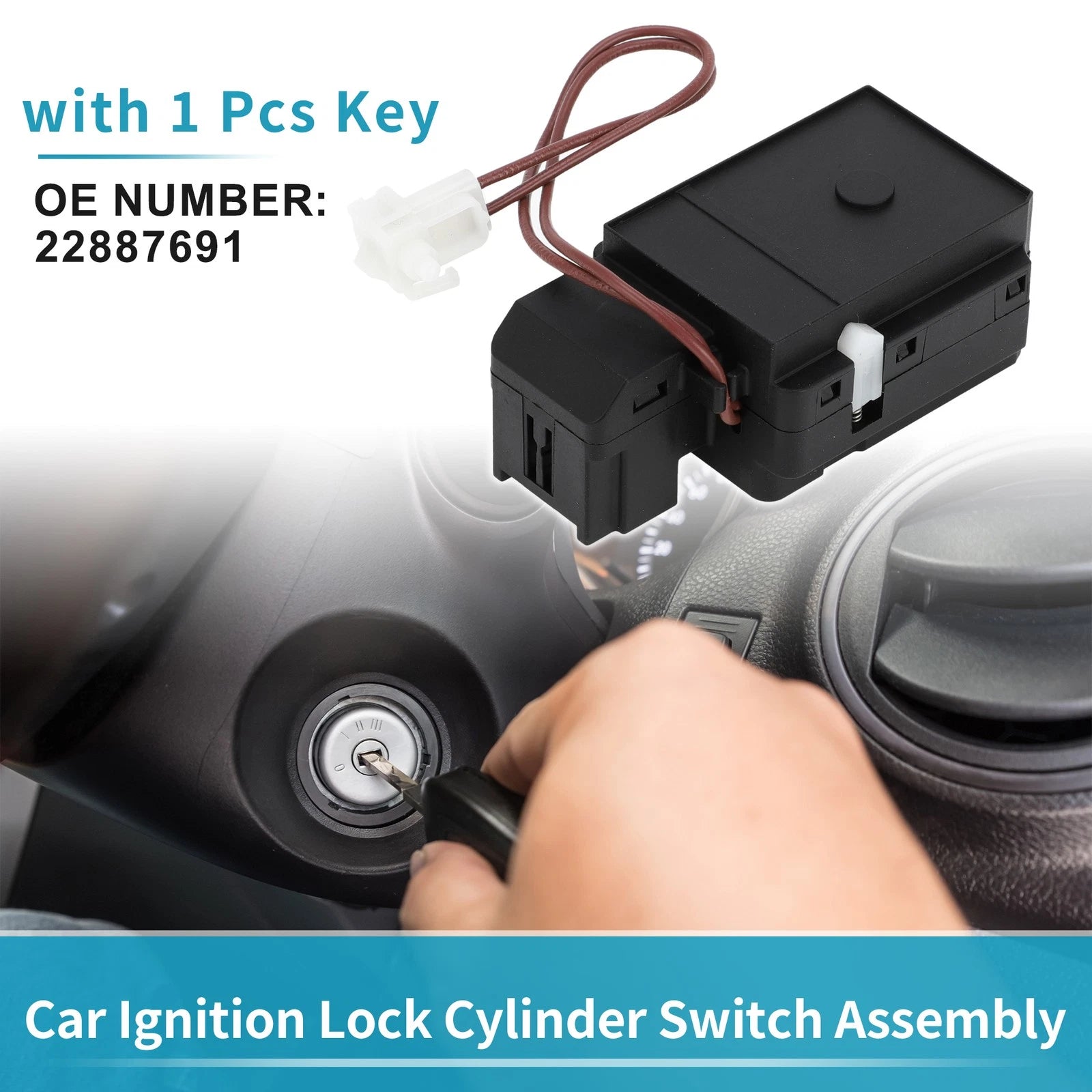 Ignition Lock Cylinder Switch Assembly for Cadillac Escalade (2002–2006) No.22887691
